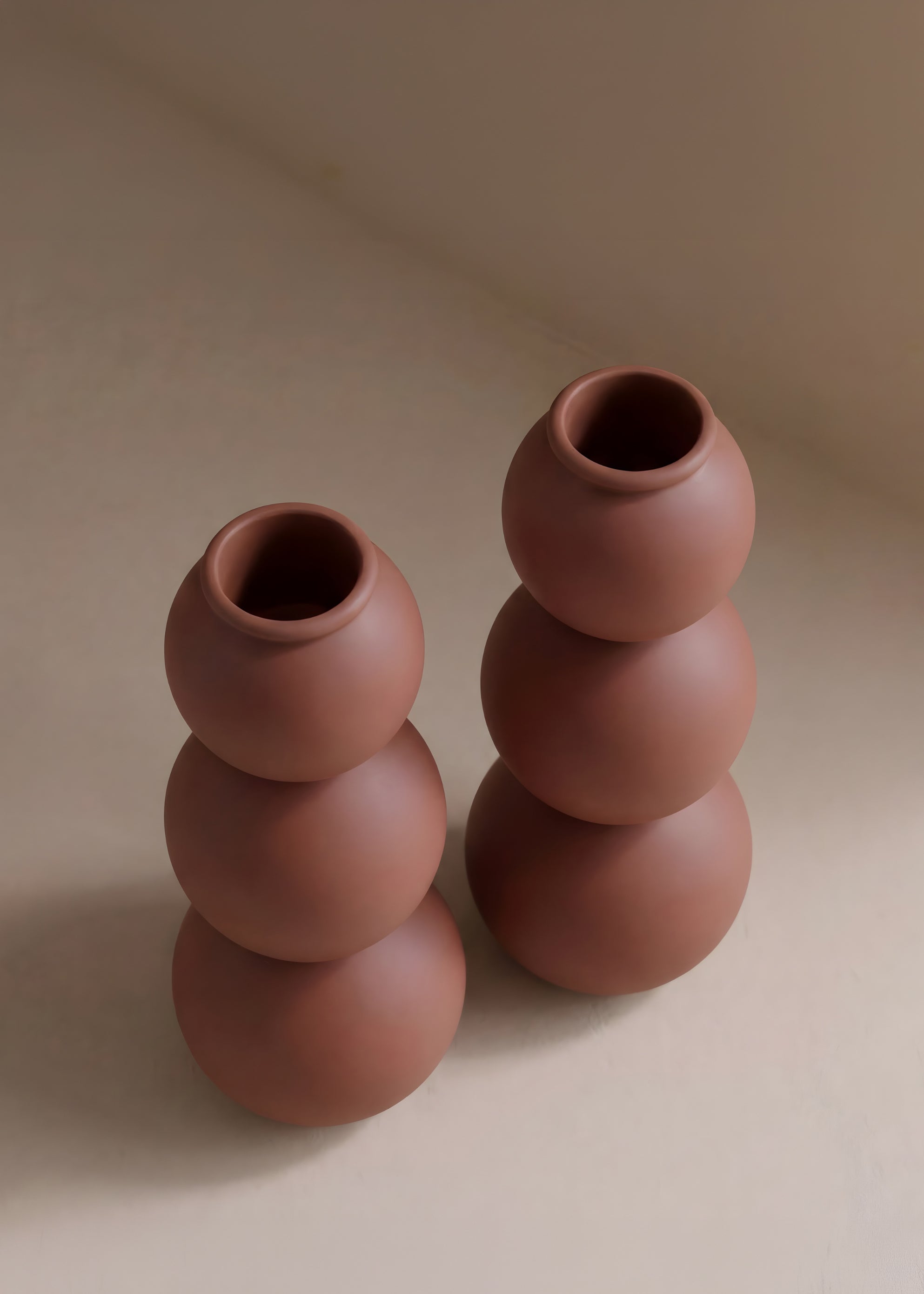 (04) shabbat candlesticks - terracotta