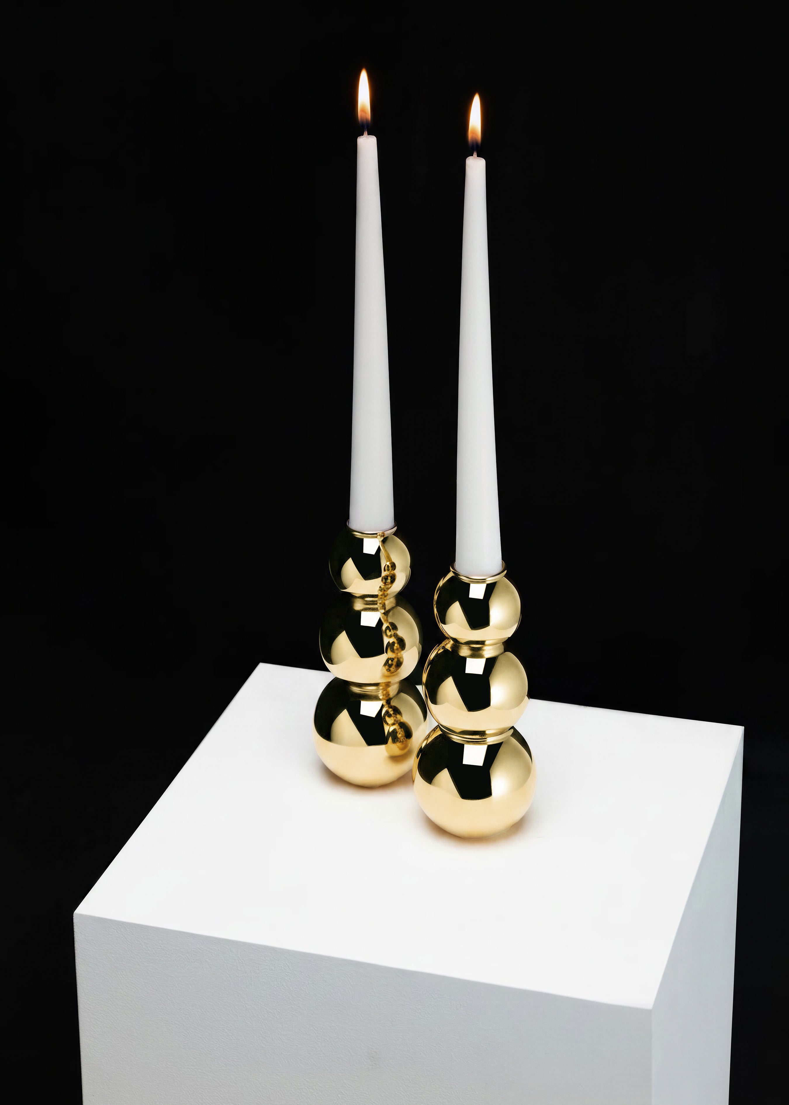 (04) shabbat candlesticks - GOLD finish