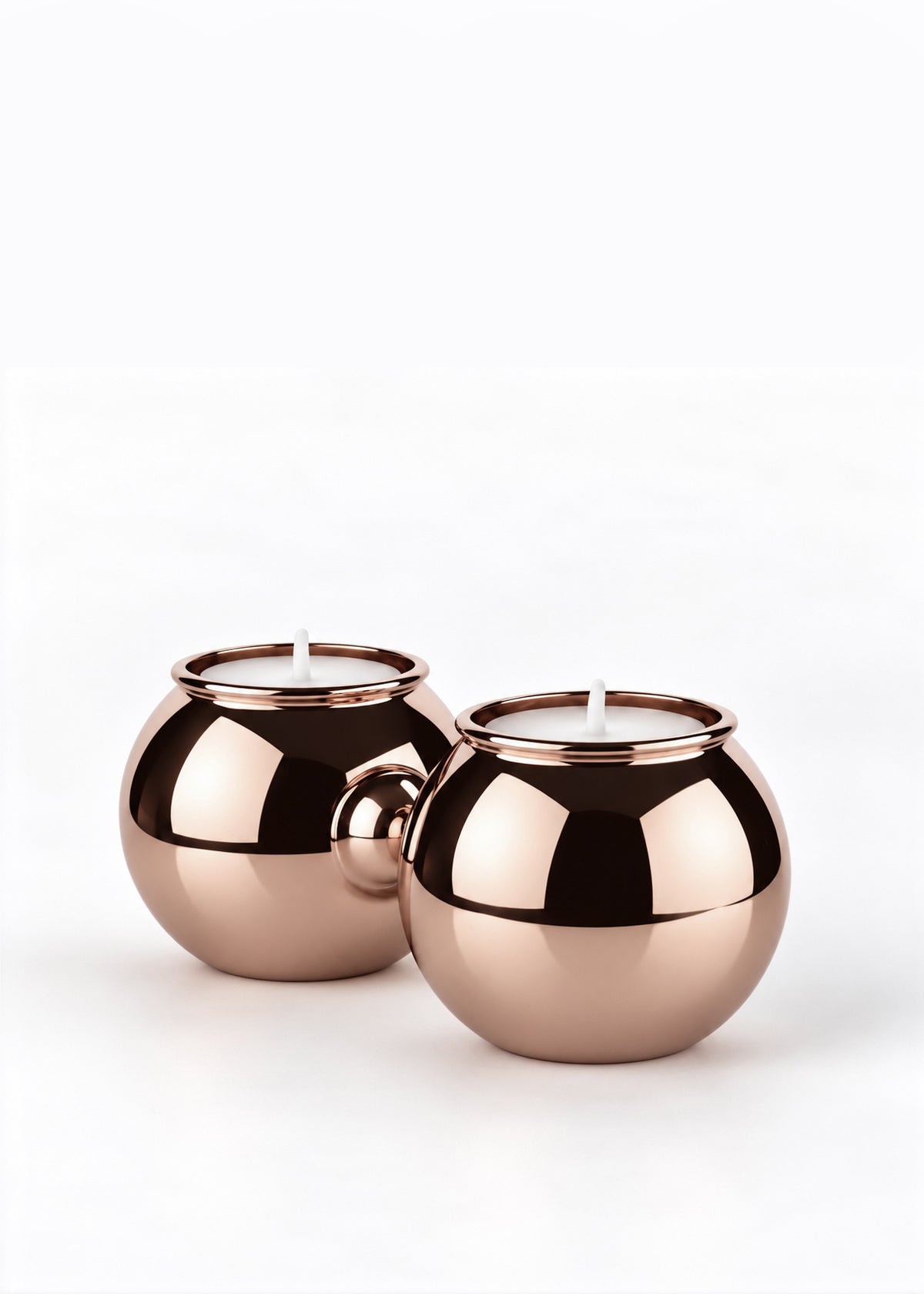 (04) shabbat candlesticks - rosegold finish
