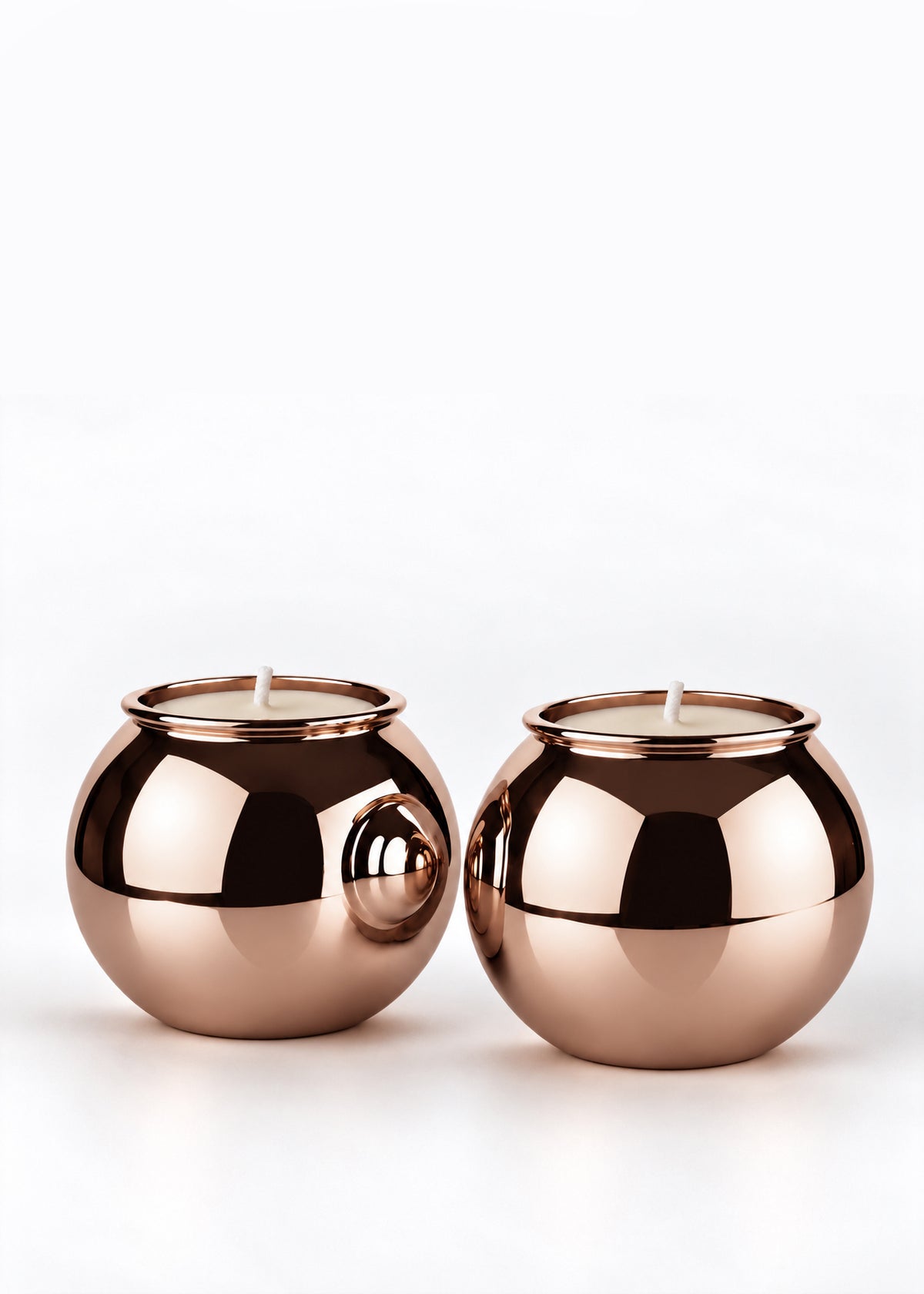 (04) shabbat candlesticks - rosegold finish