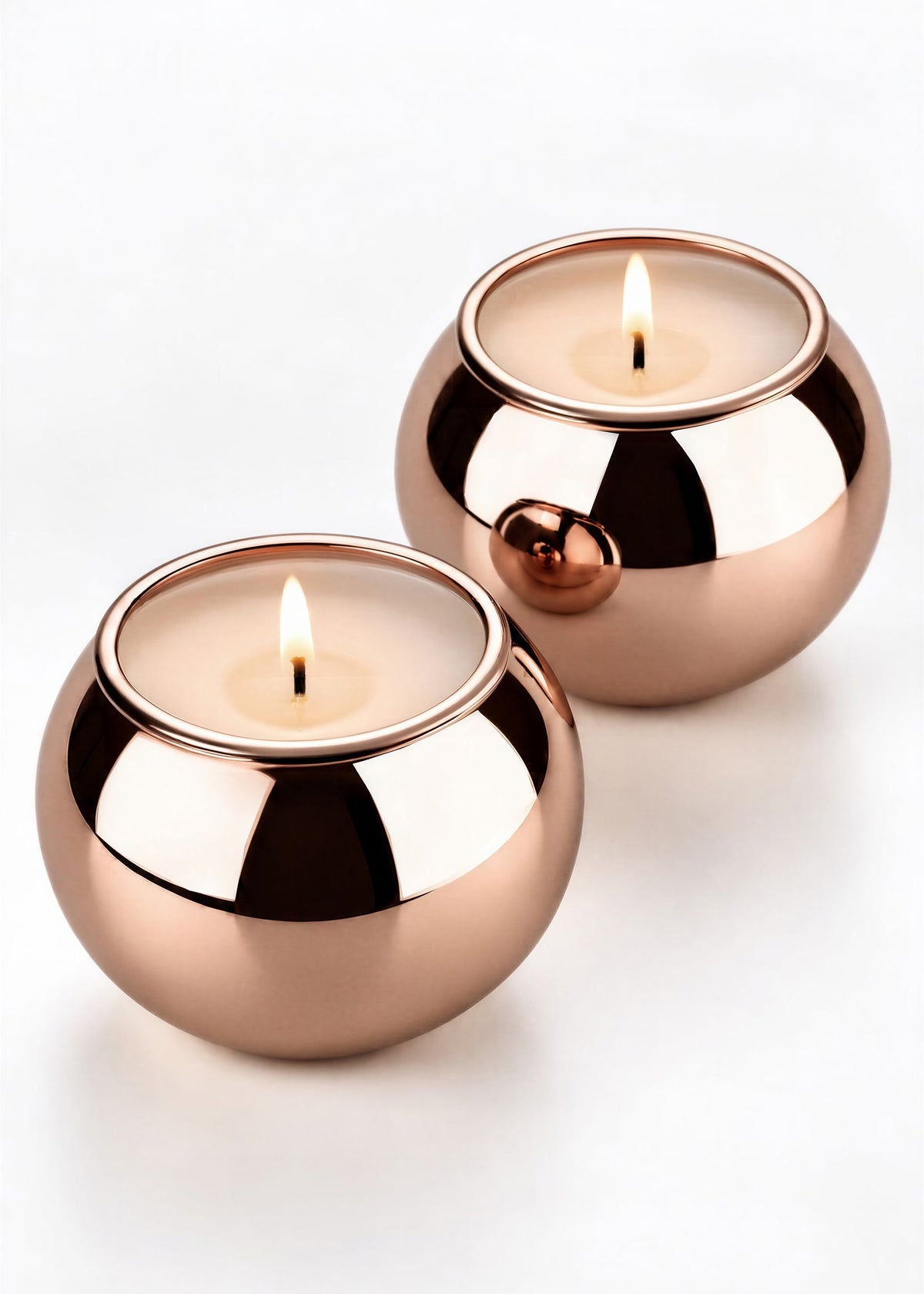 (04) shabbat candlesticks - rosegold finish