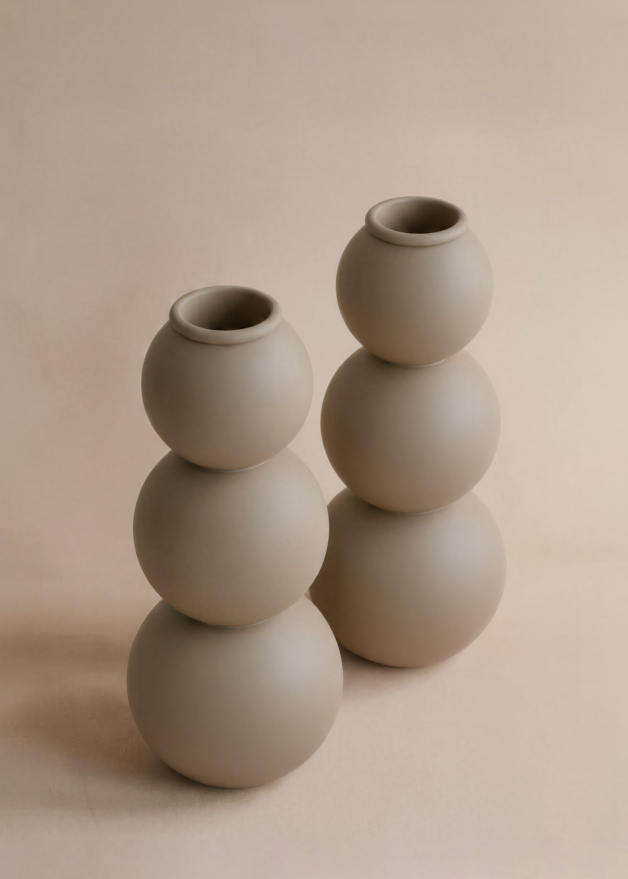 (04) shabbat candlesticks - taupe