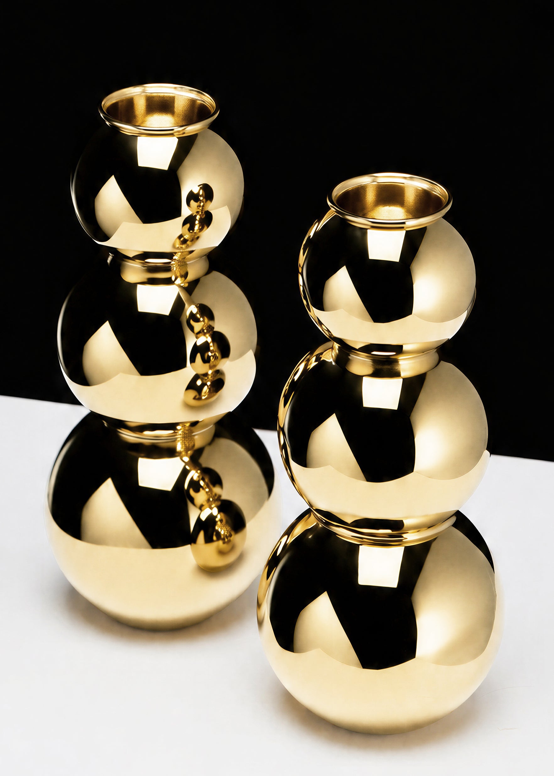(04) shabbat candlesticks - GOLD finish