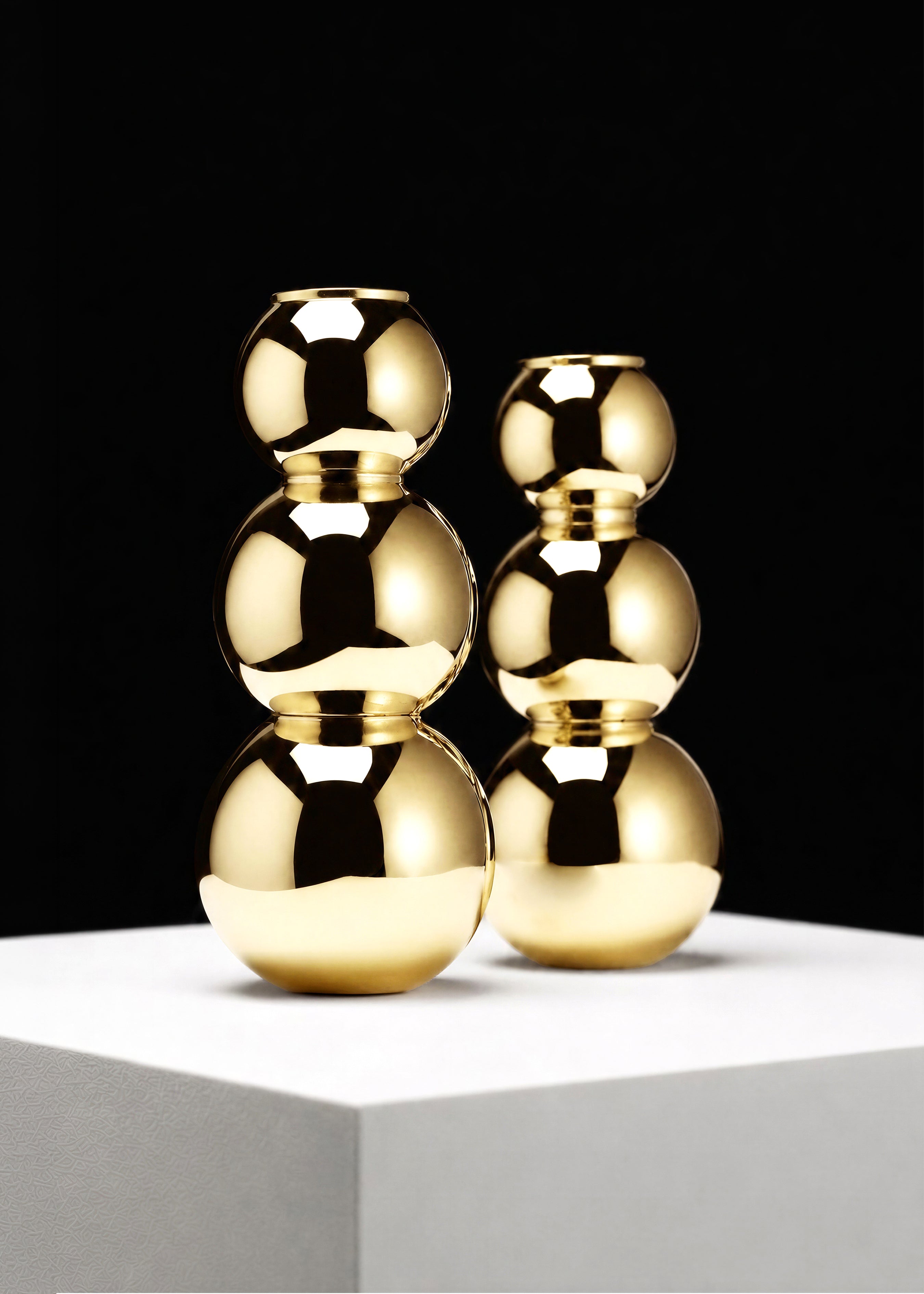 (04) shabbat candlesticks - GOLD finish