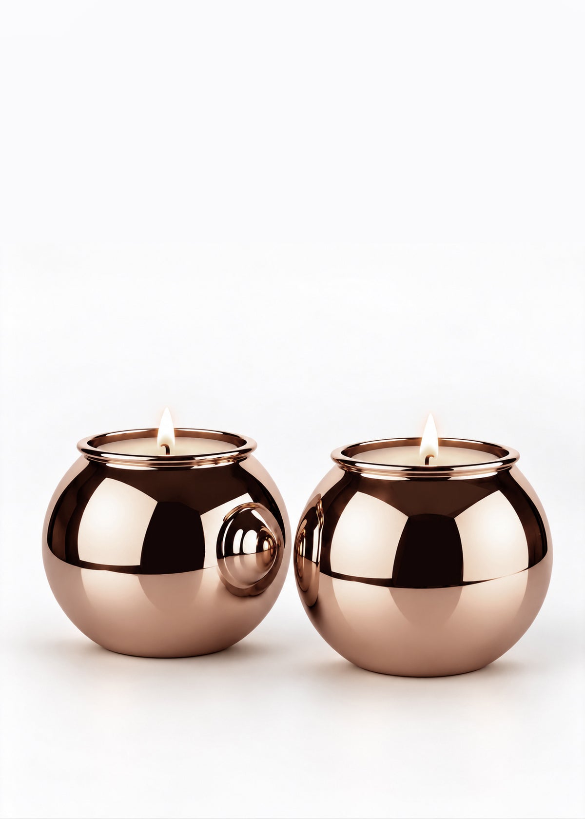 (04) shabbat candlesticks - rosegold finish