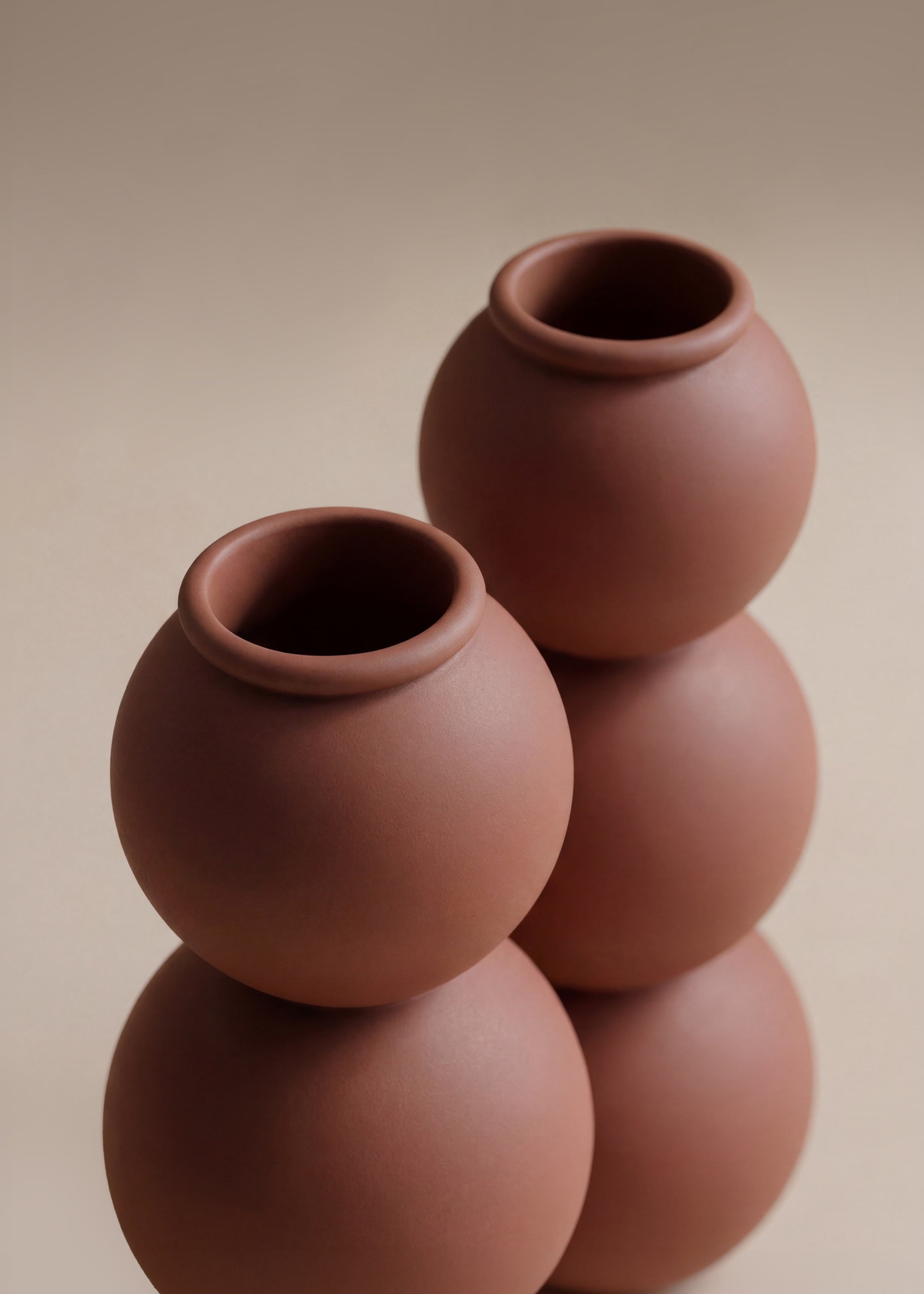 (04) shabbat candlesticks - terracotta