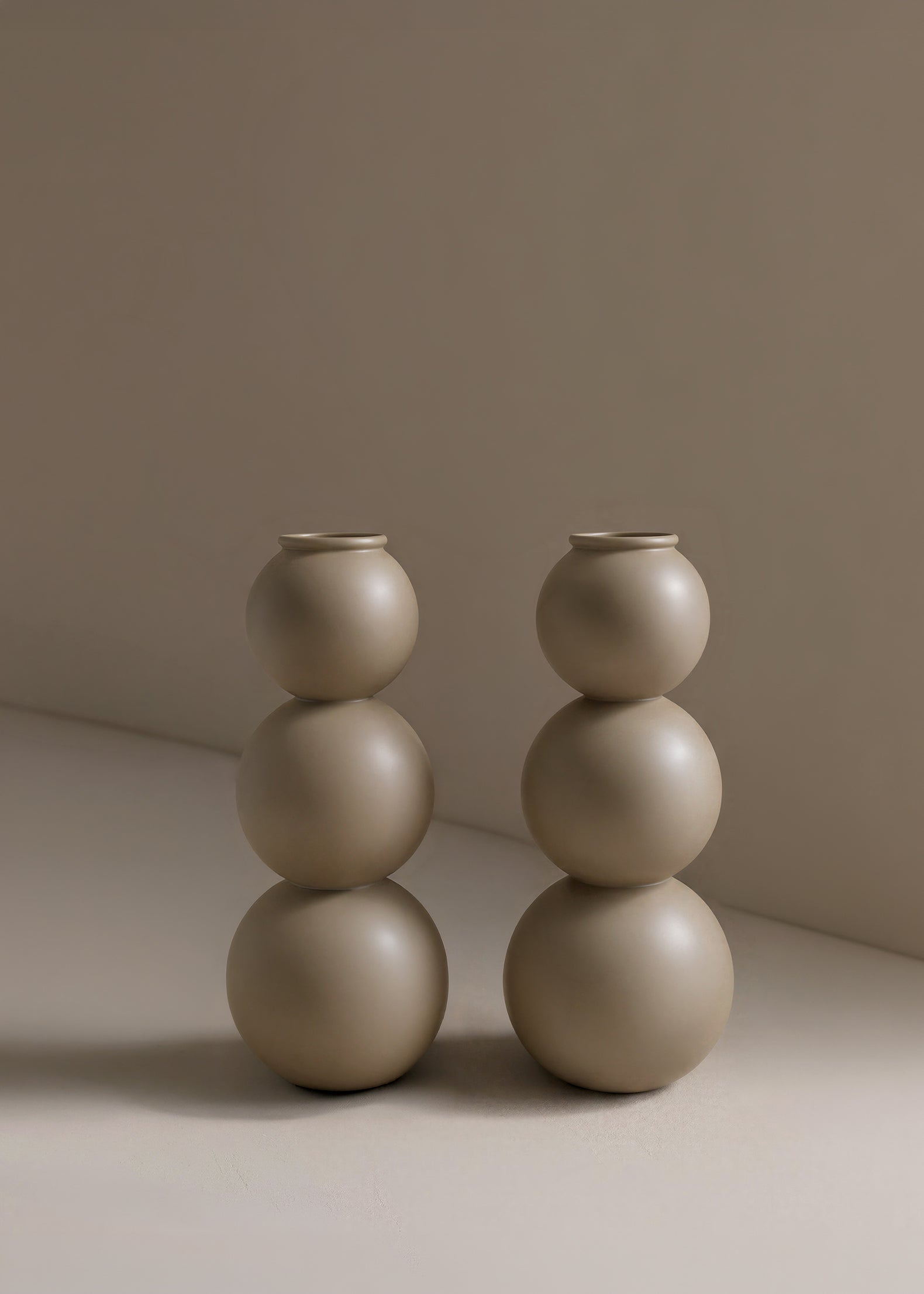 (04) shabbat candlesticks - taupe