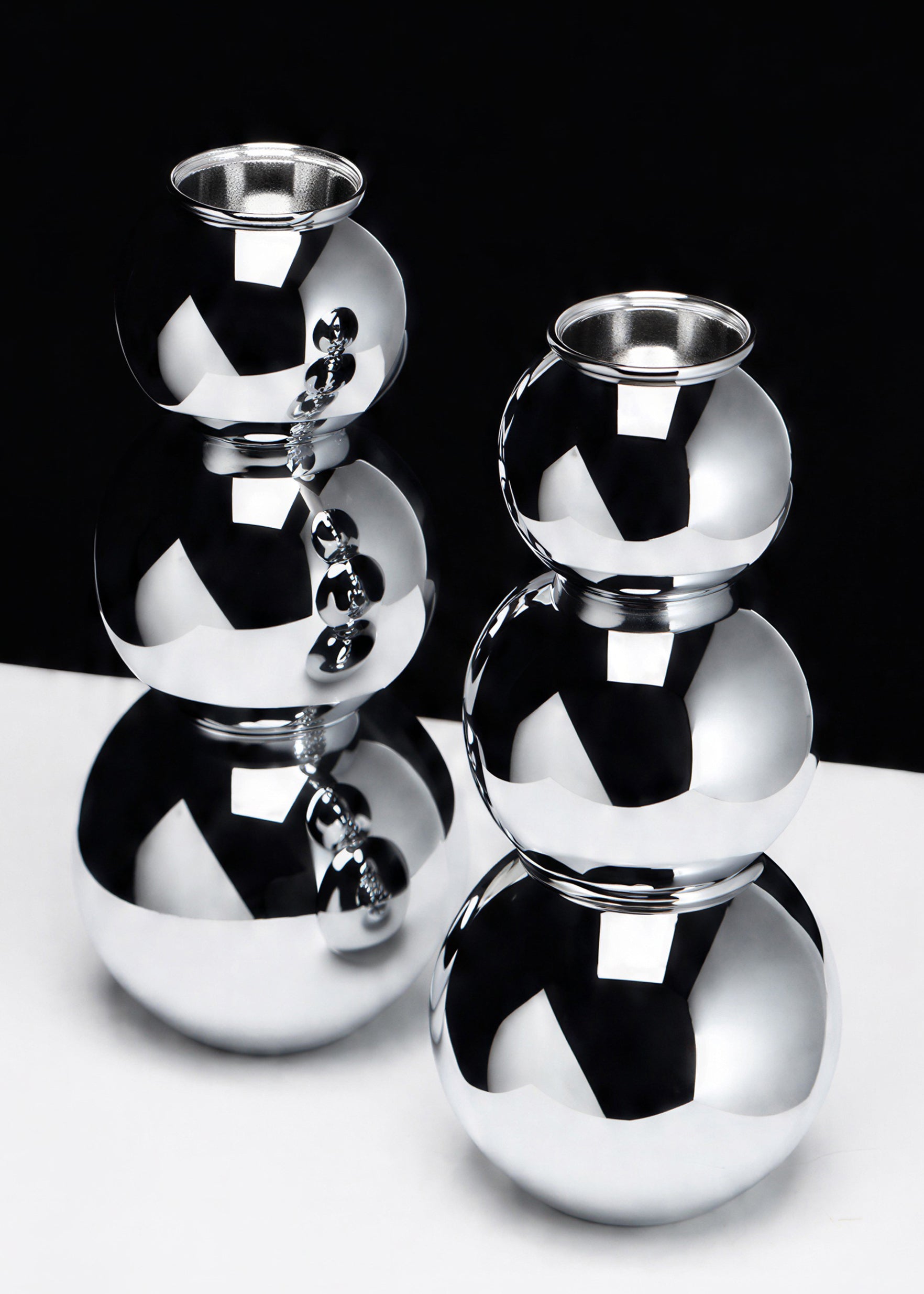 (04) shabbat candlesticks - silver finish