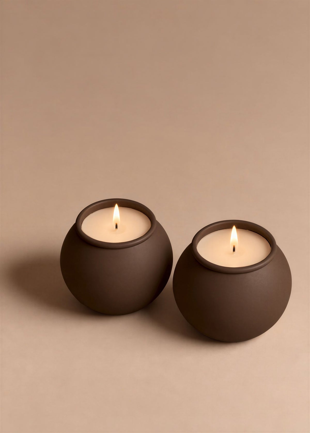 (04) shabbat candlesticks - terra brown