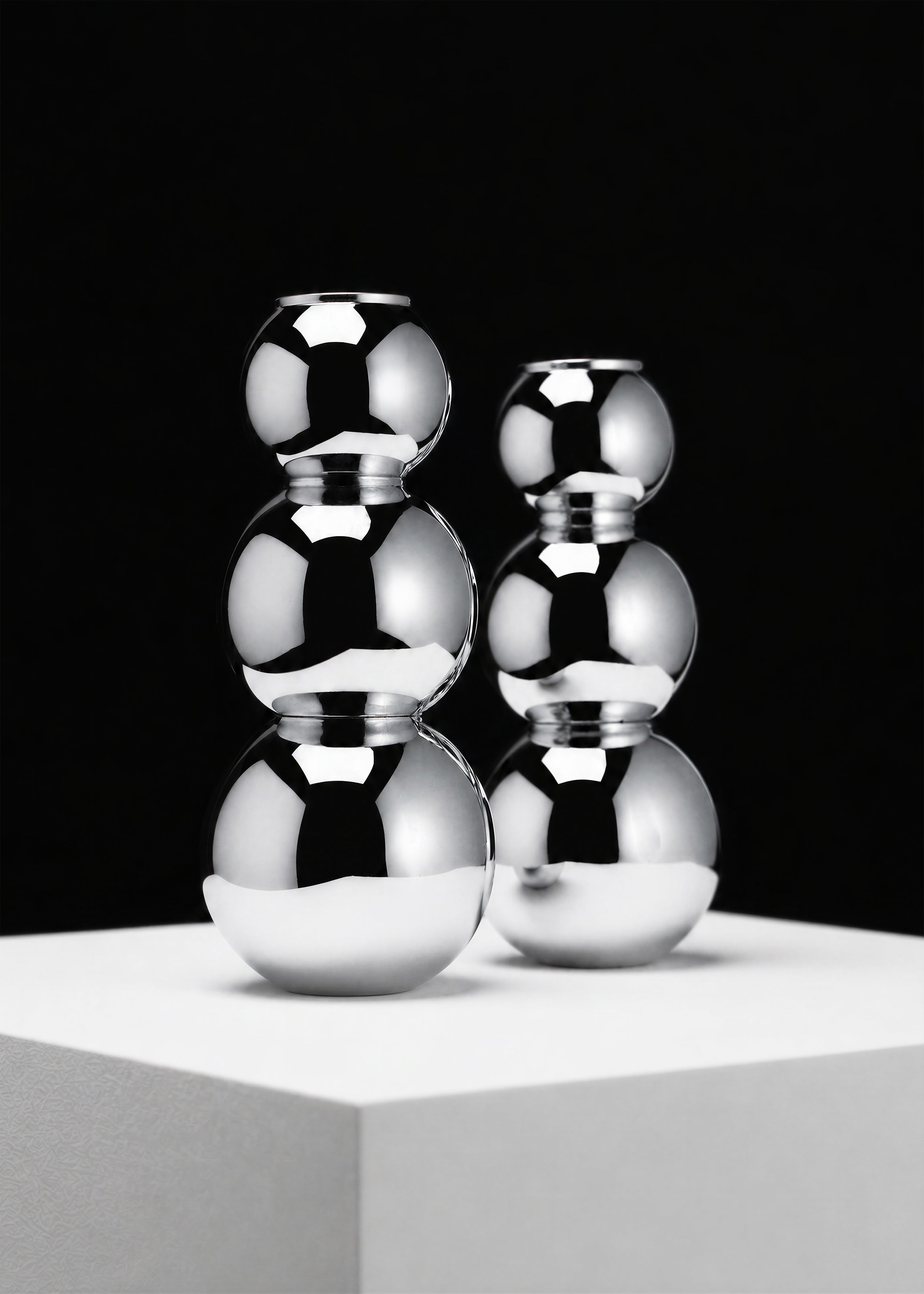 (04) shabbat candlesticks - silver finish