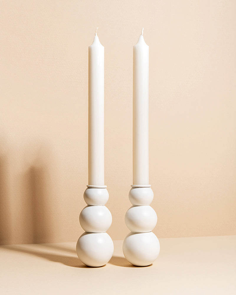 (04) shabbat candlesticks - white