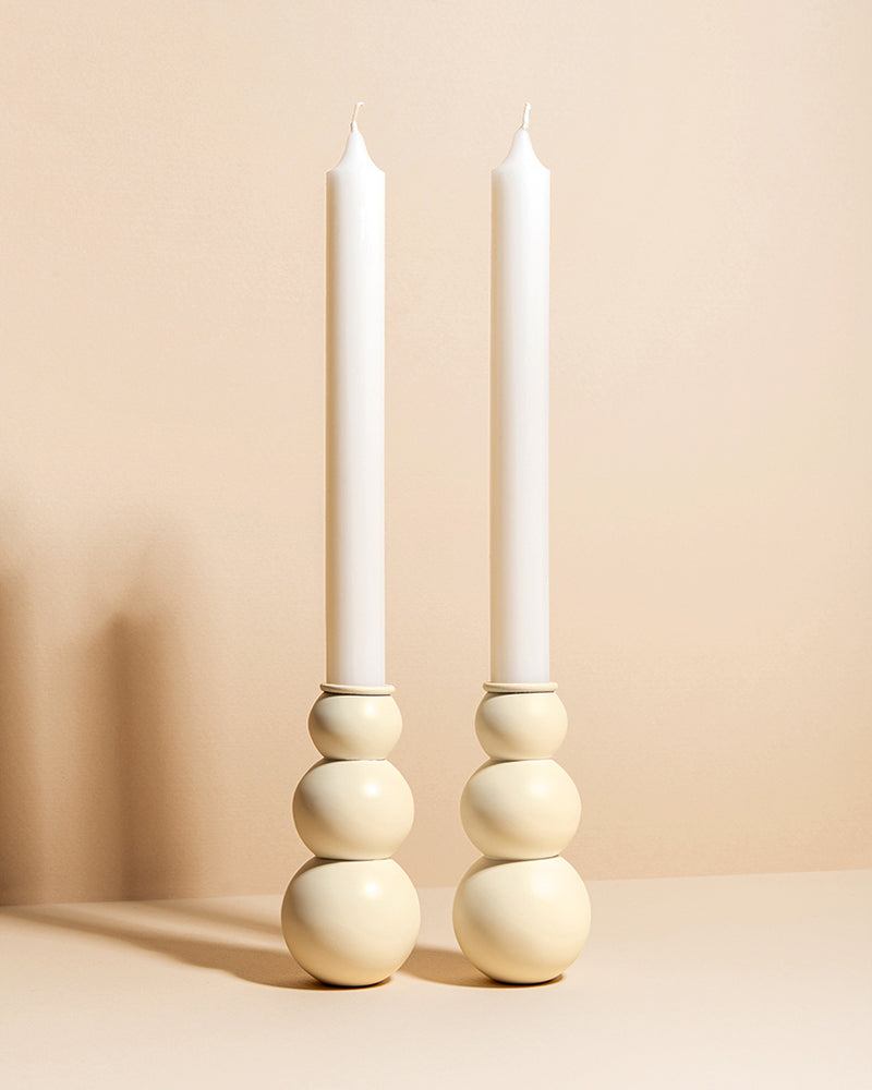 (04) shabbat candlesticks - cream