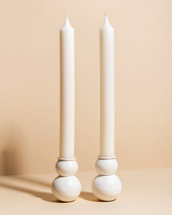 (04) shabbat candlesticks - white