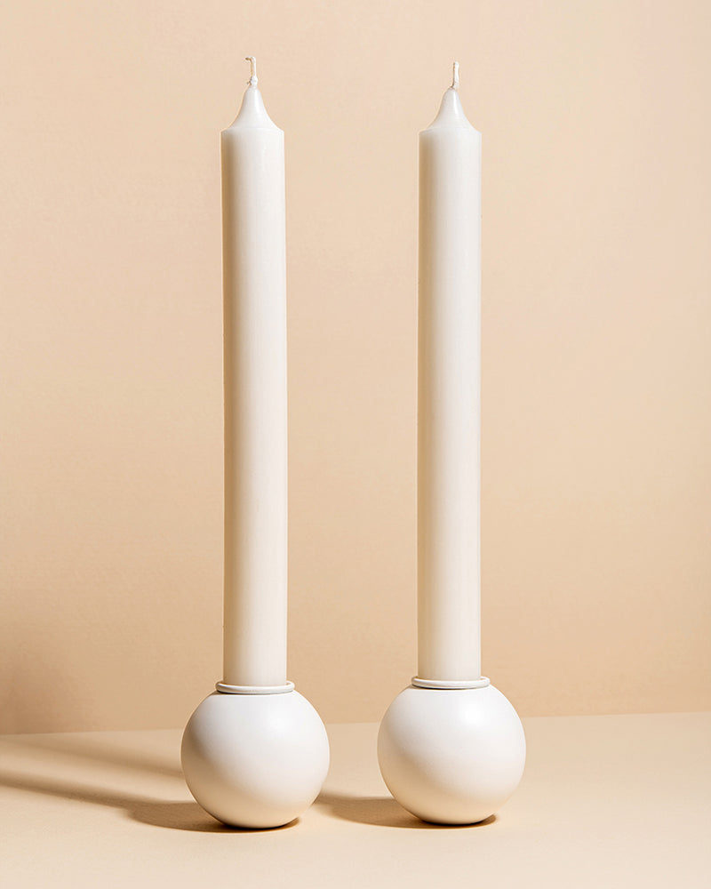 (04) shabbat candlesticks - white